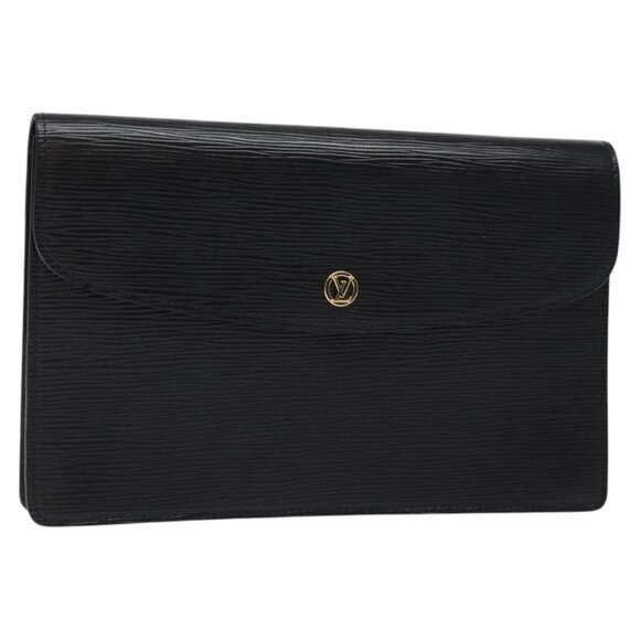 LOUIS VUITTON Epi Montaigne 27 Clutch Bag Black - Picture 1 of 16